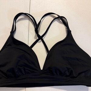 Athleta Black Triangle Large Bikini Top Crisscross Adjustable Straps